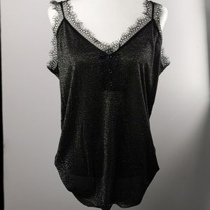 Simply couture blank fringe glitter tank top